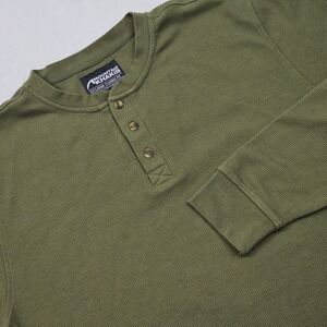 Mountain Khakis Axe Thermal Henley Mens XXL Olive Green Waffle Knit Gorpcore